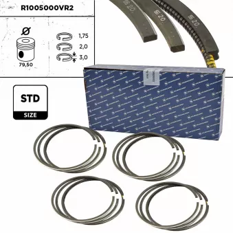 Jeu de segments de pistons ET ENGINETEAM R1005000VR2 pour VOLKSWAGEN TRANSPORTER - COMBI 1.9 TD - 68cv