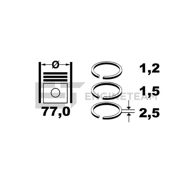 Jeu de segments de pistons ET ENGINETEAM R1008050 - Visuel 1