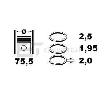 Jeu de segments de pistons ET ENGINETEAM R1009350