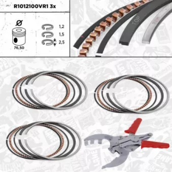 Jeu de segments de pistons ET ENGINETEAM R1012100VR1 pour SKODA FABIA 1.2 - 70cv