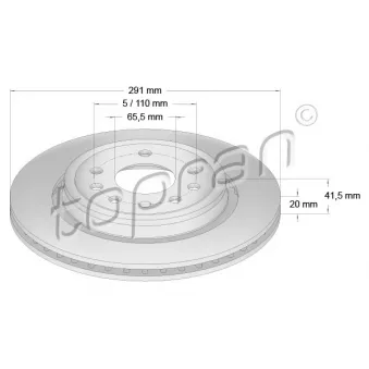 Jeu de 2 disques de frein arrière TOPRAN OEM 0569114