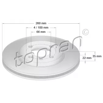 Jeu de 2 disques de frein avant TOPRAN OEM 34111160915