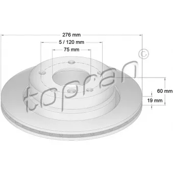 Jeu de 2 disques de frein arrière TOPRAN OEM 34211162315