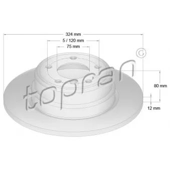 Jeu de 2 disques de frein arrière TOPRAN OEM 34211164911