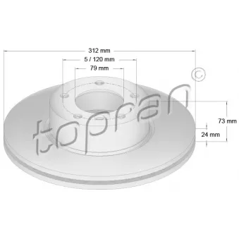 Jeu de 2 disques de frein avant TOPRAN OEM 34116774875
