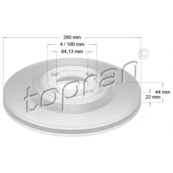 Jeu de 2 disques de frein avant TOPRAN OEM 34116774985