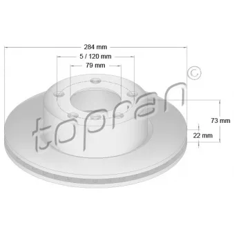 Jeu de 2 disques de frein avant TOPRAN OEM 34116792215