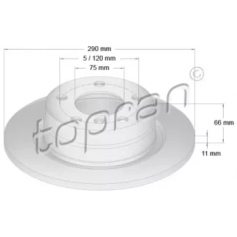 Jeu de 2 disques de frein arrière TOPRAN OEM 34216792225