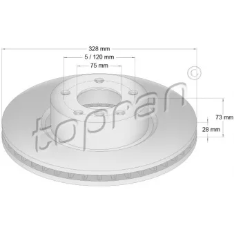Jeu de 2 disques de frein avant TOPRAN OEM 34106879122