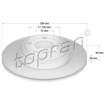 Jeu de 2 disques de frein arrière TOPRAN OEM 6792233