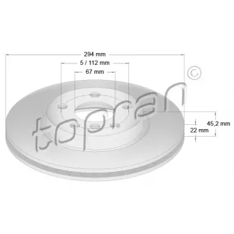 Jeu de 2 disques de frein avant TOPRAN OEM 34116866297