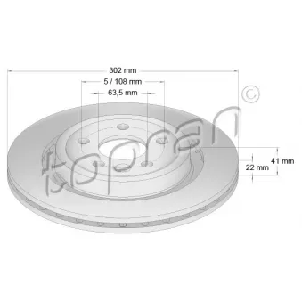 Jeu de 2 disques de frein arrière TOPRAN OEM 31471028