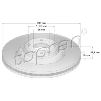 Jeu de 2 disques de frein avant TOPRAN OEM 80A615301F