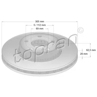 Jeu de 2 disques de frein avant TOPRAN 631 165