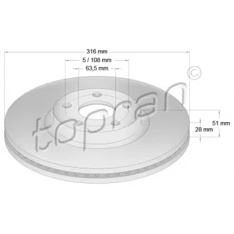 Jeu de 2 disques de frein avant TOPRAN OEM G3GC1125CC