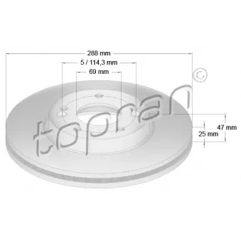 Jeu de 2 disques de frein avant TOPRAN OEM 51712G4000