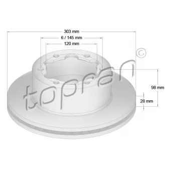 TOPRAN 631 174 - Jeu de 2 disques de frein arrière