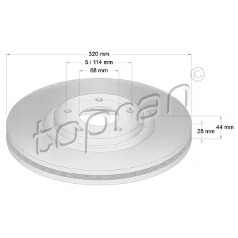 Jeu de 2 disques de frein avant TOPRAN OEM 40206et01a