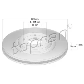 Jeu de 2 disques de frein avant TOPRAN OEM 402065998R