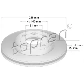 Jeu de 2 disques de frein avant TOPRAN OEM 4020600QAJ