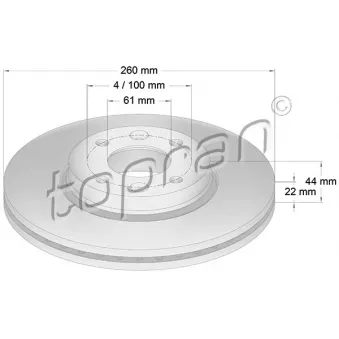 Jeu de 2 disques de frein avant TOPRAN OEM 40206AX603