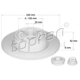 Jeu de 2 disques de frein arrière TOPRAN OEM 432005338R