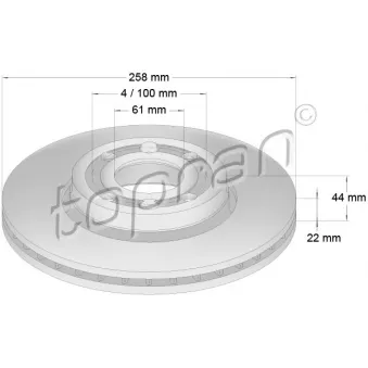 Jeu de 2 disques de frein avant TOPRAN OEM 402063166R