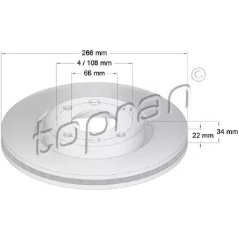 Jeu de 2 disques de frein avant TOPRAN OEM V092