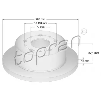 Jeu de 2 disques de frein arrière TOPRAN OEM 4249L0