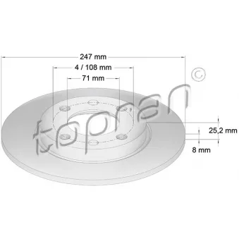 Jeu de 2 disques de frein arrière TOPRAN OEM 4246G6