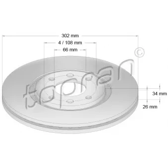 Jeu de 2 disques de frein avant TOPRAN OEM 4246C0