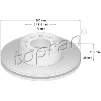Jeu de 2 disques de frein avant TOPRAN OEM 1612435180