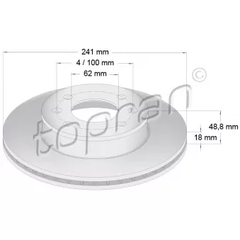 Jeu de 2 disques de frein avant TOPRAN OEM 517120X500