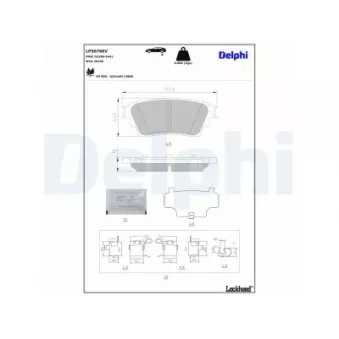 DELPHI LP5076EV - Jeu de 4 plaquettes de frein arrière