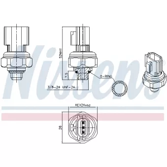 Pressostat, climatisation NISSENS OEM 97721d2000