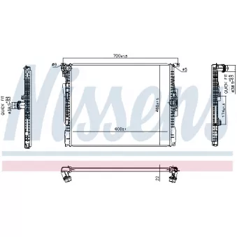 Radiateur, refroidissement du moteur NISSENS 606513