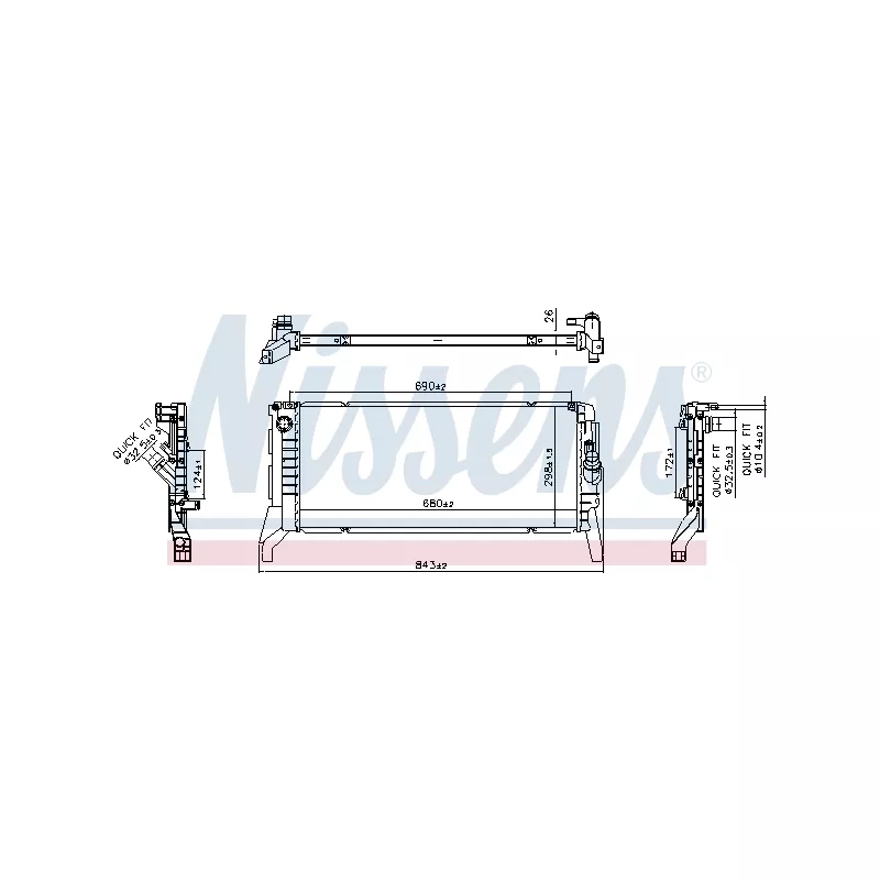 Radiateur, refroidissement du moteur NISSENS 606789 - Visuel 1