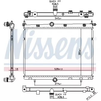 Radiateur, refroidissement du moteur NISSENS [606859]