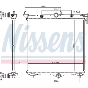 Radiateur, refroidissement du moteur NISSENS 607031 pour PEUGEOT 208 1.2 VTi 82 - 82cv