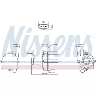 NISSENS 832121 - Pompe à eau, refroidissement du moteur