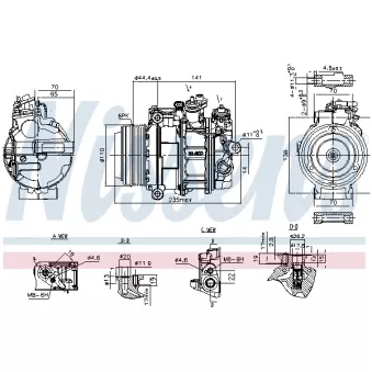 Compresseur, climatisation NISSENS OEM A0038302060