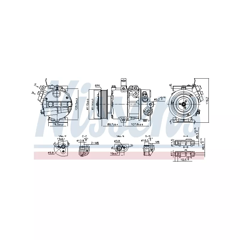 Compresseur, climatisation NISSENS 890751 - Visuel 1