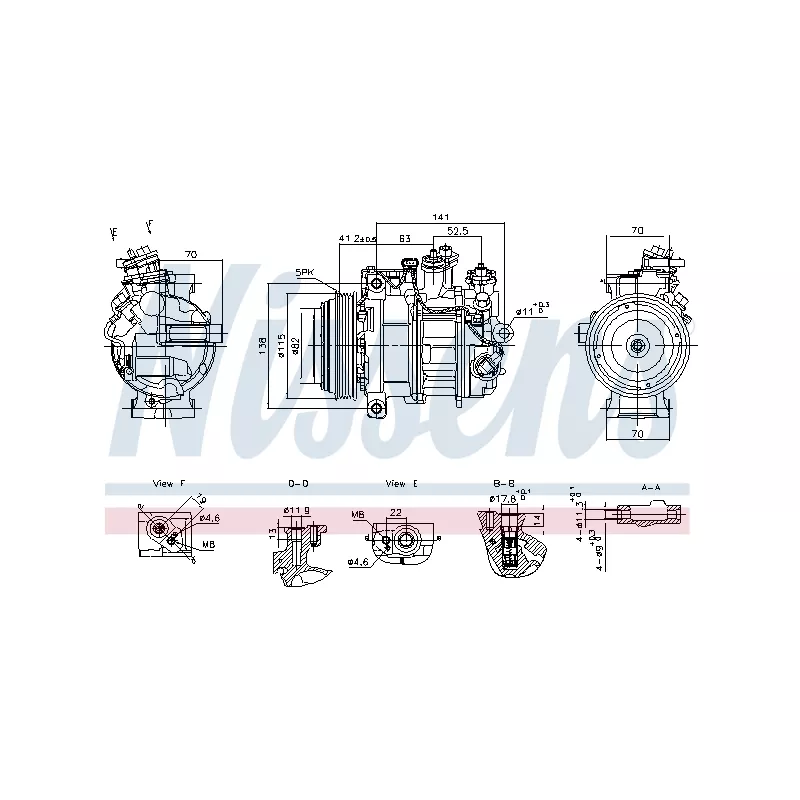 Compresseur, climatisation NISSENS 890919 - Visuel 1