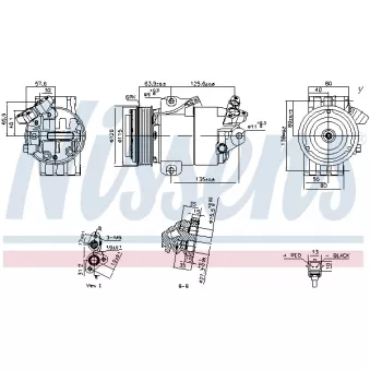 Compresseur, climatisation NISSENS OEM 926007877R