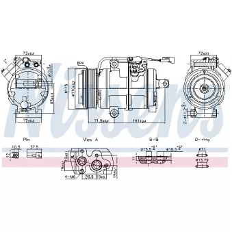 Compresseur, climatisation NISSENS 891060 pour MAZDA CX-9 3.7 AWD - 277cv