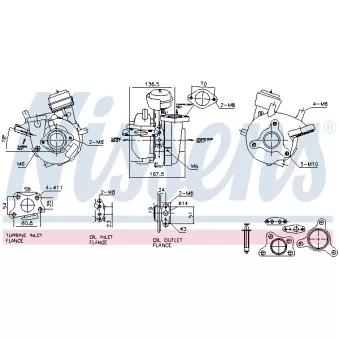 Turbocompresseur, suralimentation NISSENS OEM 14411EB71C