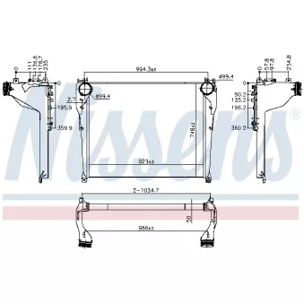 Intercooler, échangeur NISSENS 961568