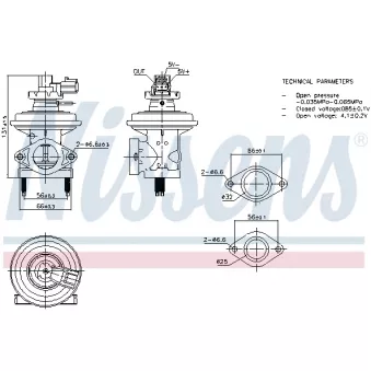 Vanne EGR NISSENS OEM 1C1Q9D475AC