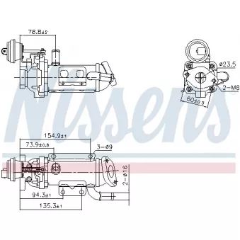 Radiateur, réaspiration des gaz d'échappement NISSENS OEM 1471300q0c