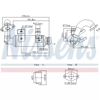 Radiateur, réaspiration des gaz d'échappement NISSENS OEM 1700025